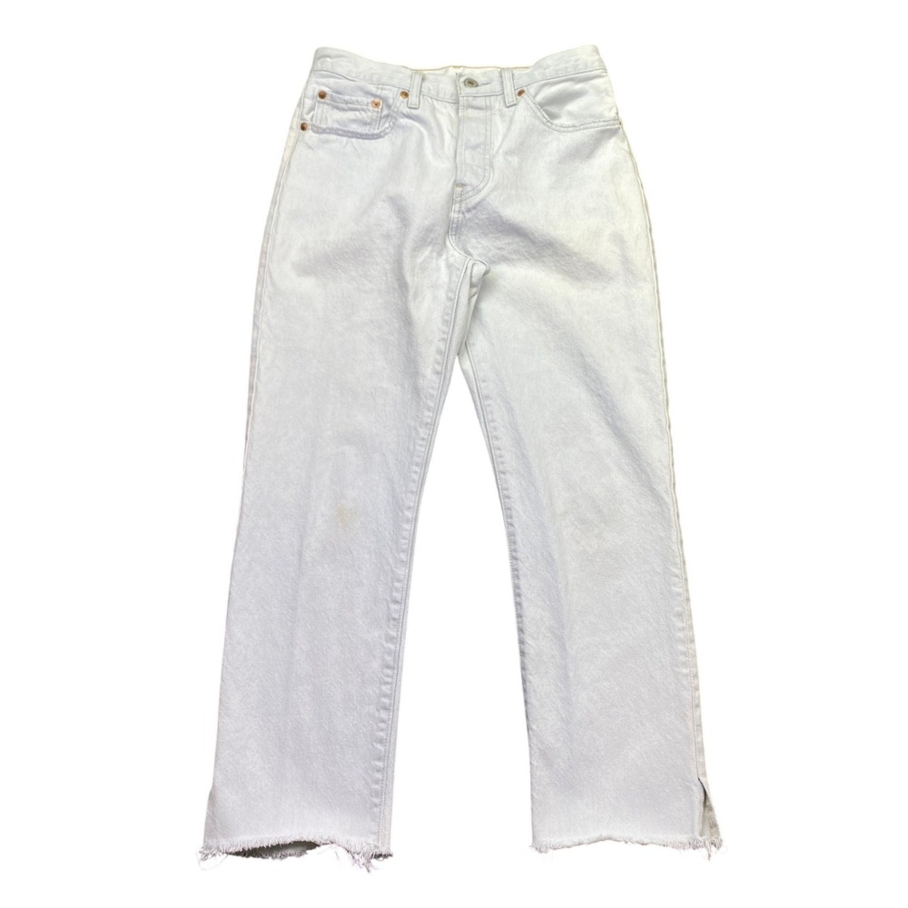 Levi's Premium 501 Original Light Wash Distressed Straight Leg Jeans Sz 27